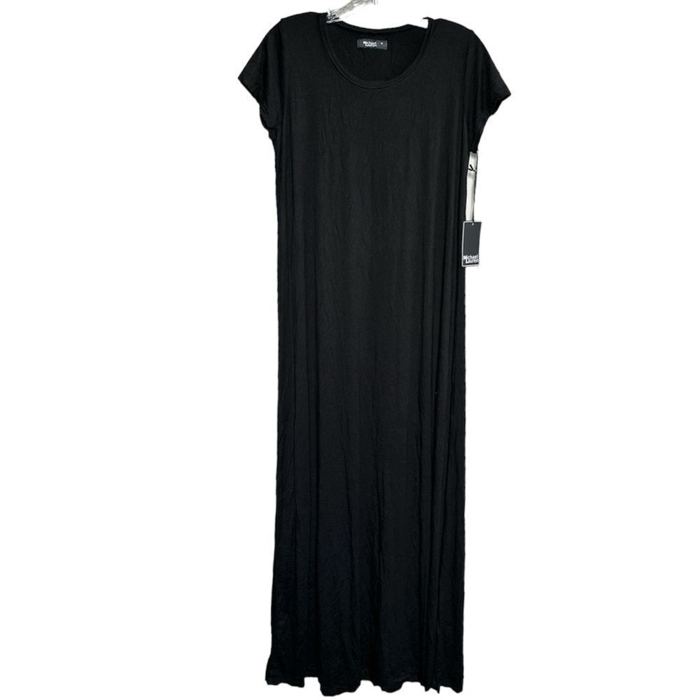 Michael Lauren Black Jersey Tshirt Maxi Dress